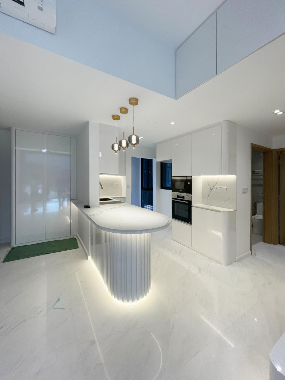 Modern Kitchen with Countertop and Vinyl Flooring