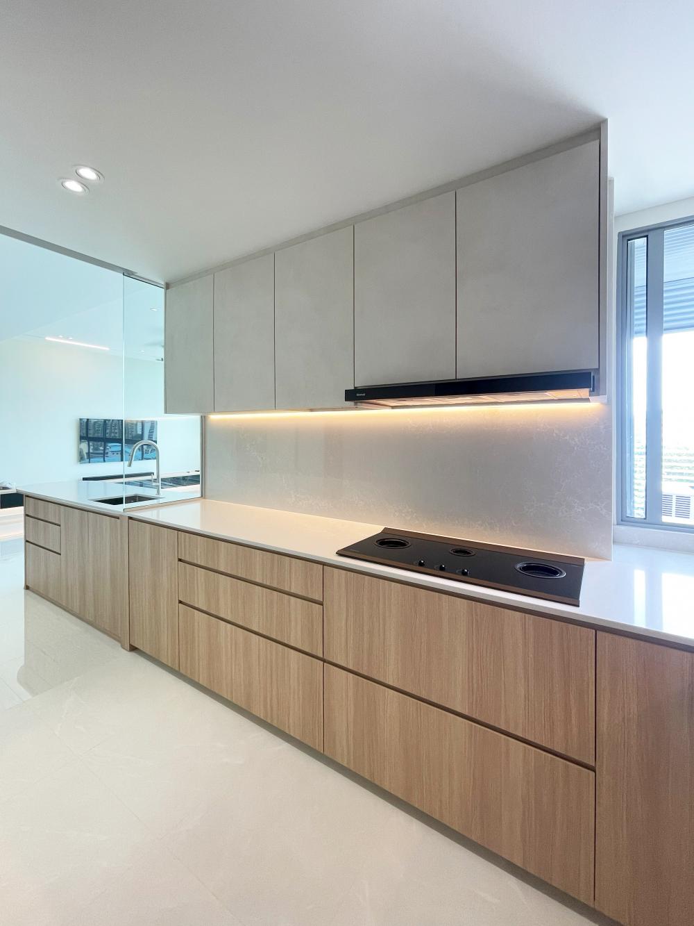 Modern Kitchen with Countertop and Vinyl Flooring
