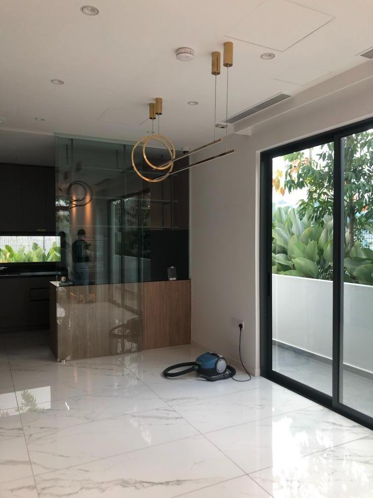 Modern Living Room with Bookshelf and Settee