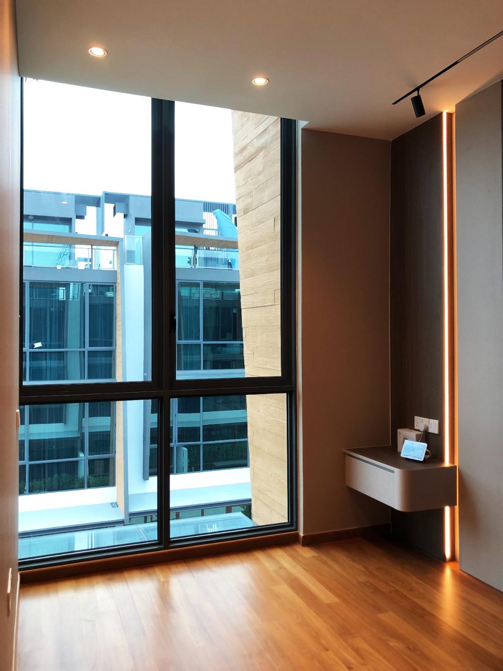 Modern Bedroom with Bookshelf and Platform Bed