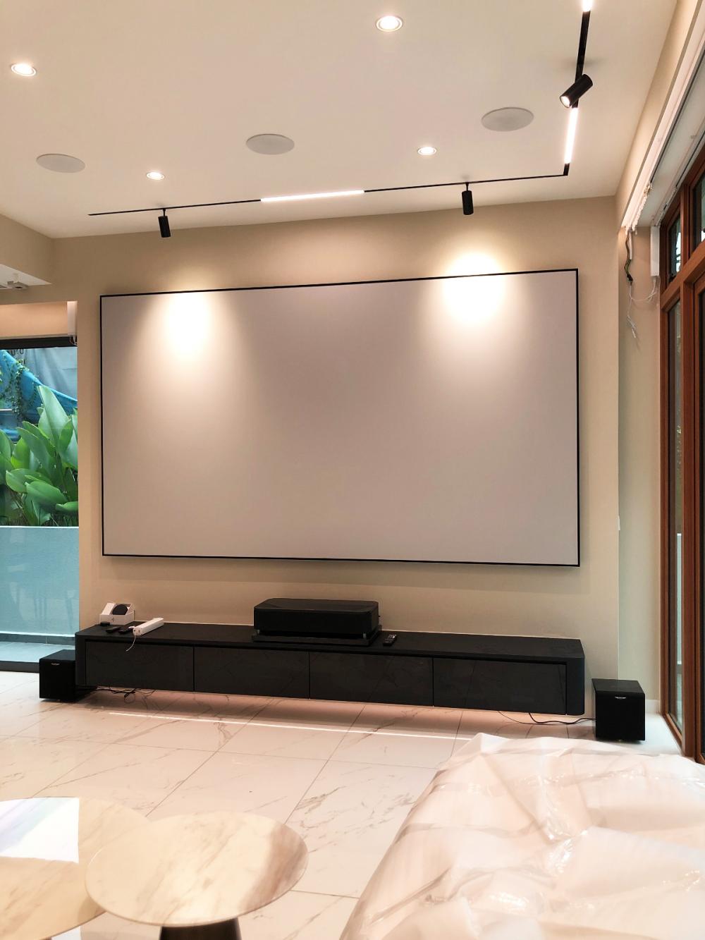 Modern Living Room with Bookshelf and Settee