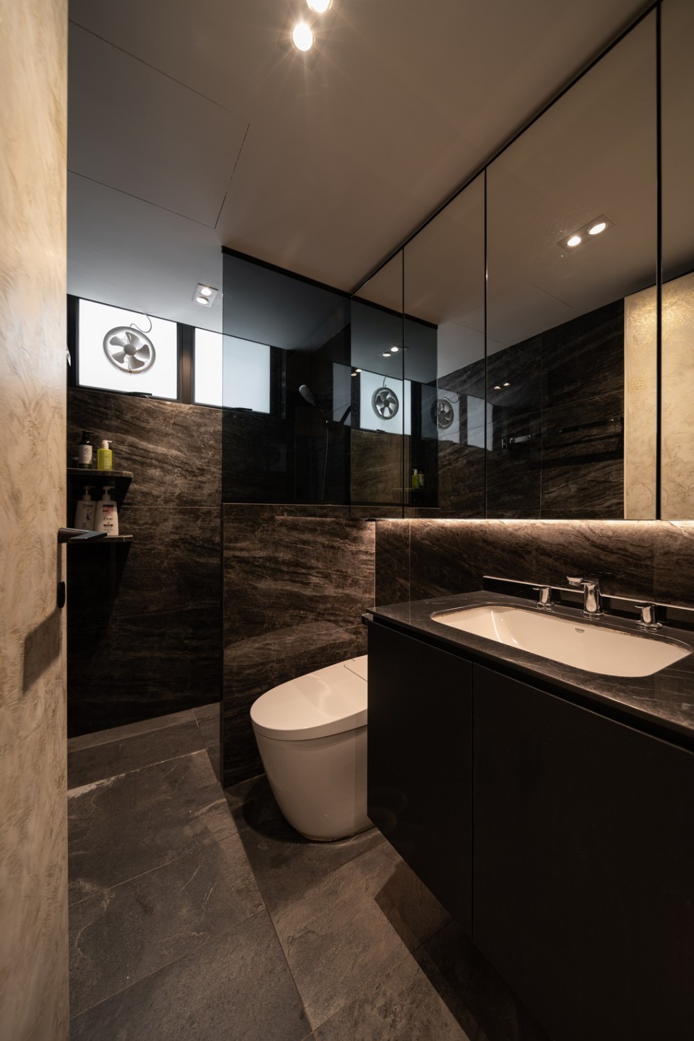 Modern Bathroom with Countertop and Mirror