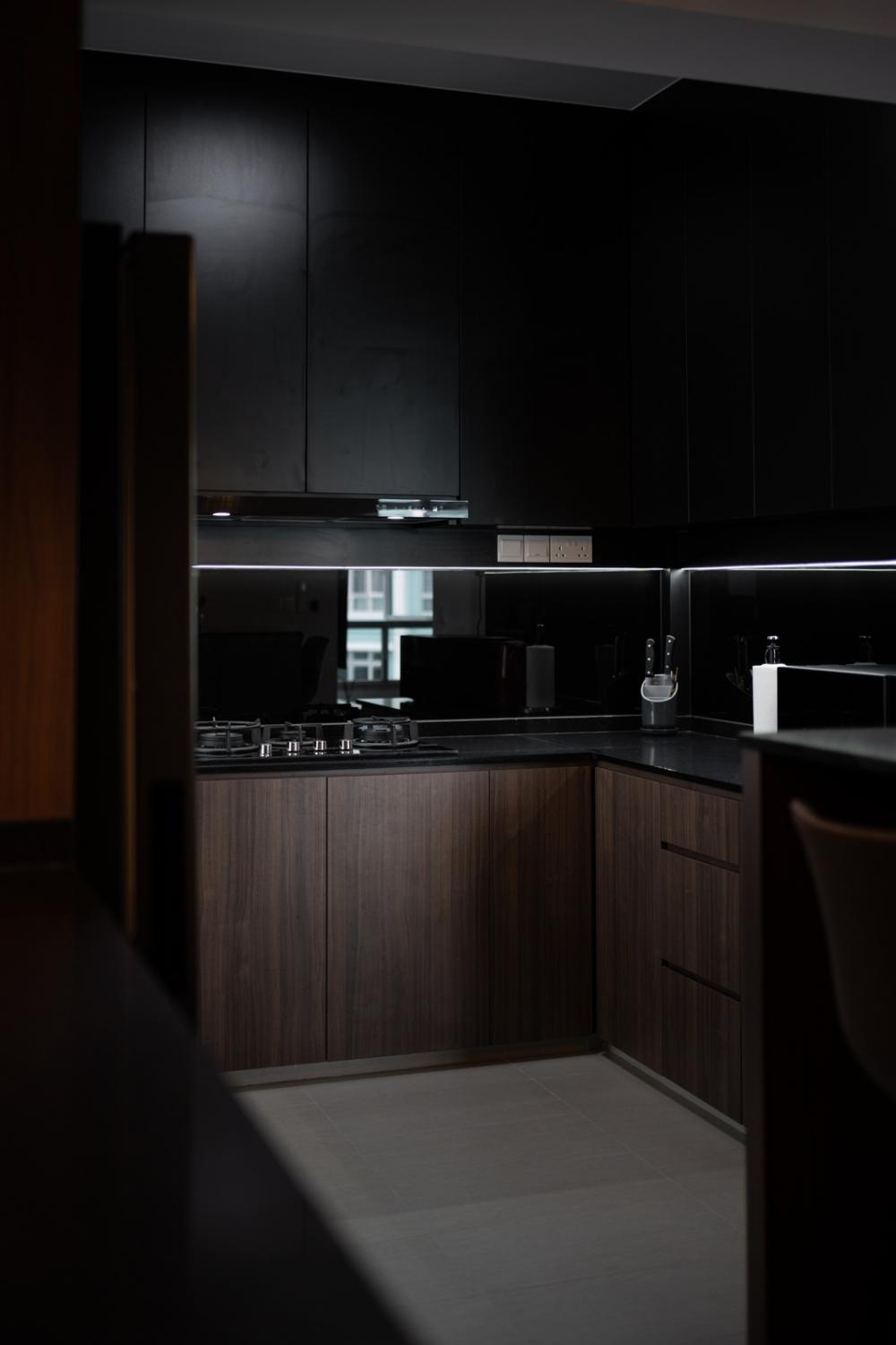 Modern Kitchen with Countertop and Open Kitchen
