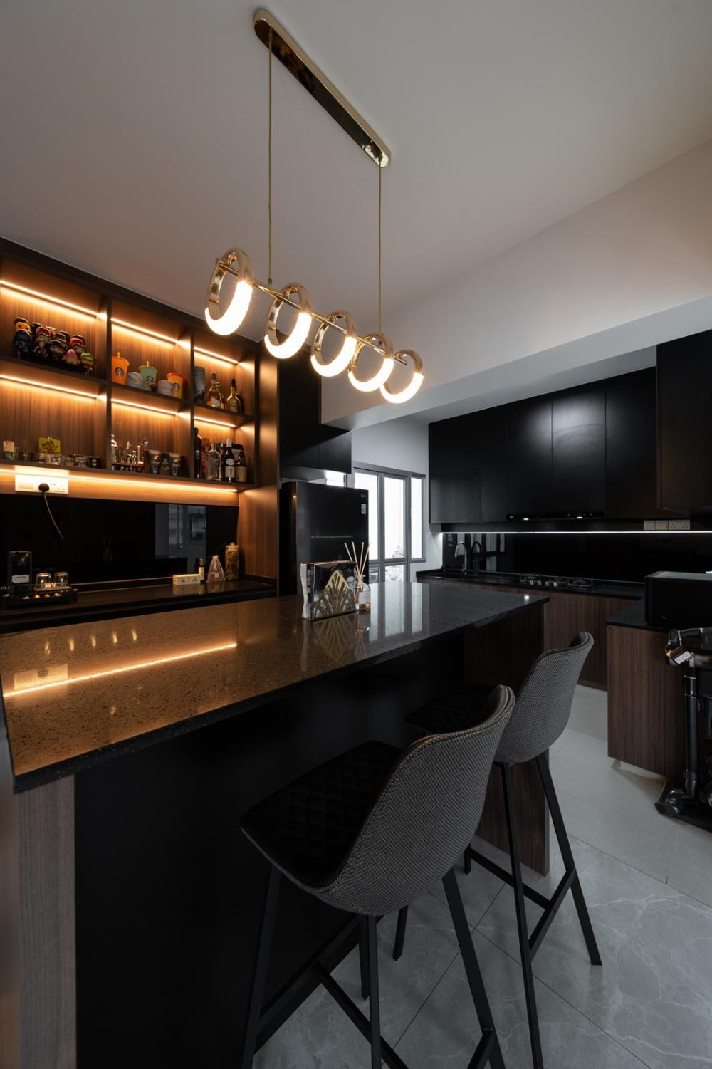 Modern Dining Room with Dining Table and Lighting