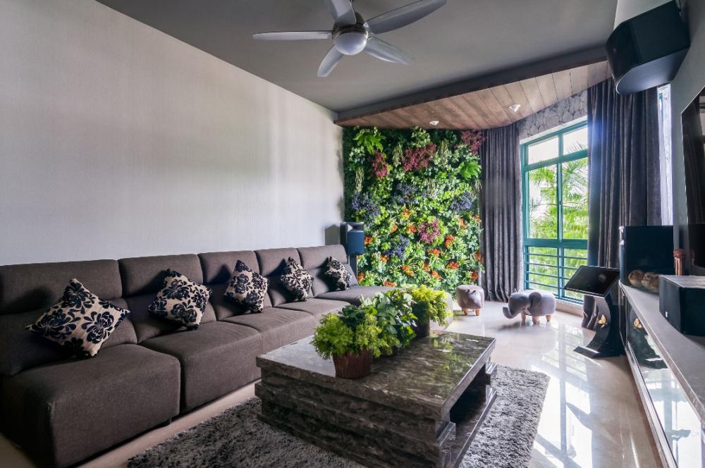 Modern Living Room with Settee and Vinyl Flooring