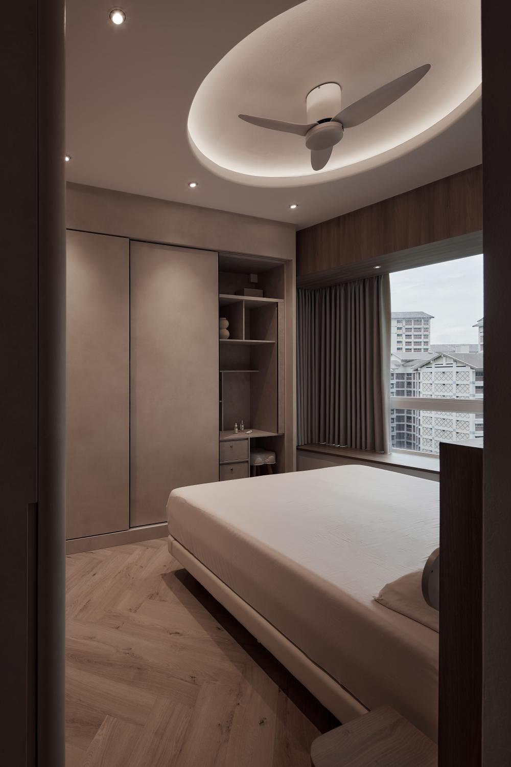 Modern Bedroom with Wardrobe and Closet