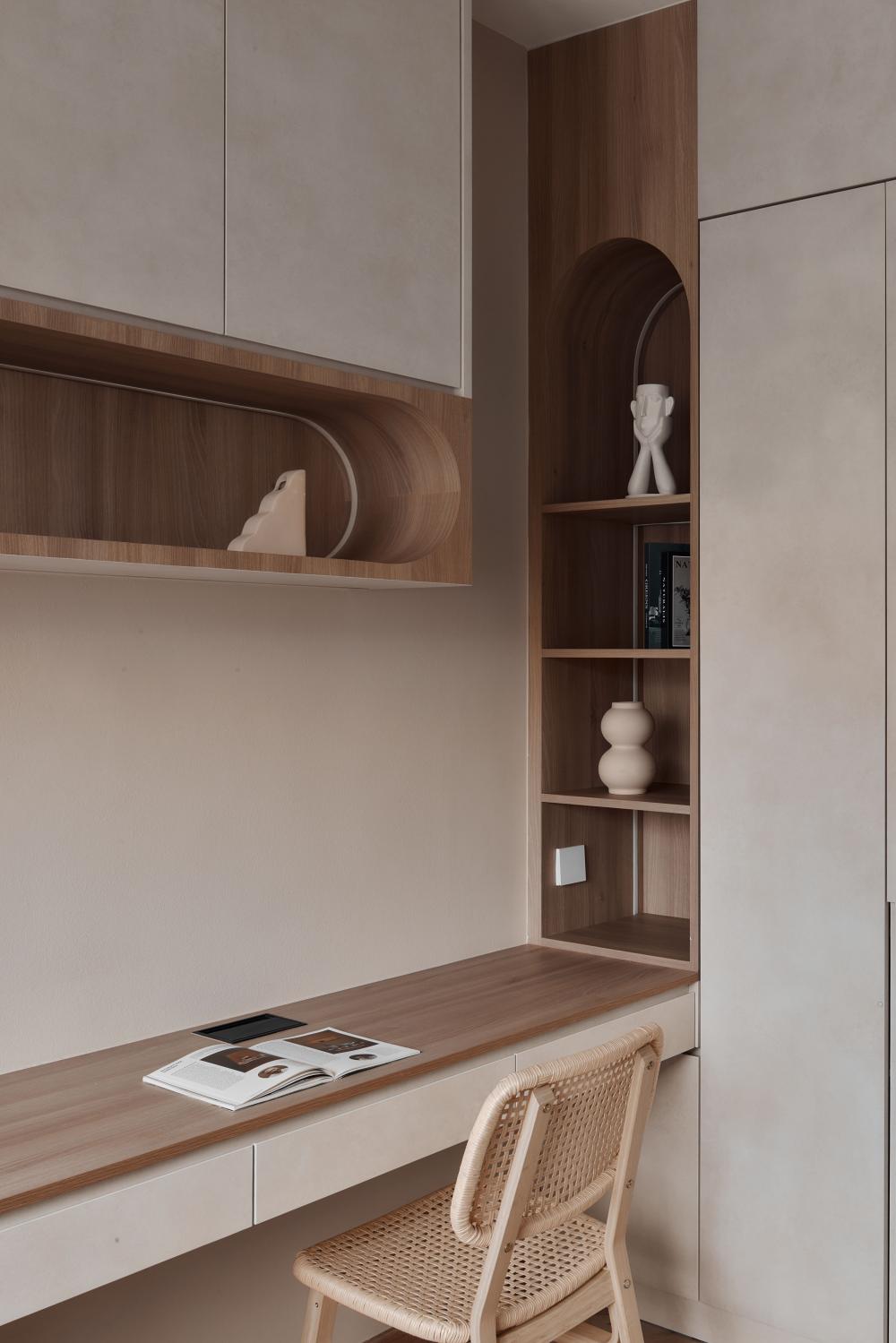 Modern Study with Bookshelf and Desk