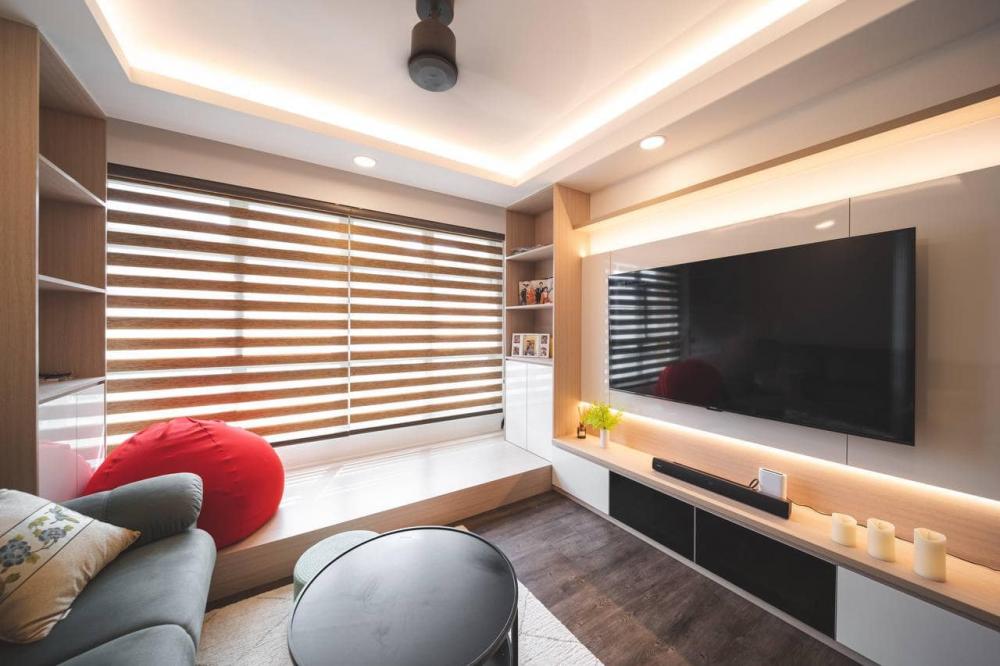 Modern Living Room with Settee and Vinyl Flooring