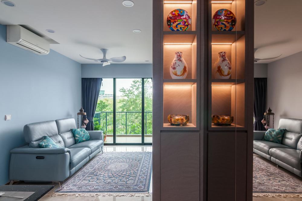 Minimalist Entryway with Mirror and Small Storage