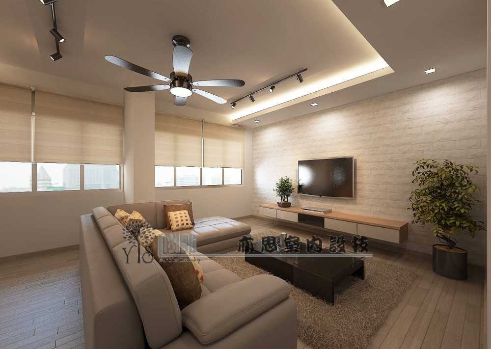 Industrial Living Room with Vinyl Flooring and TV Console