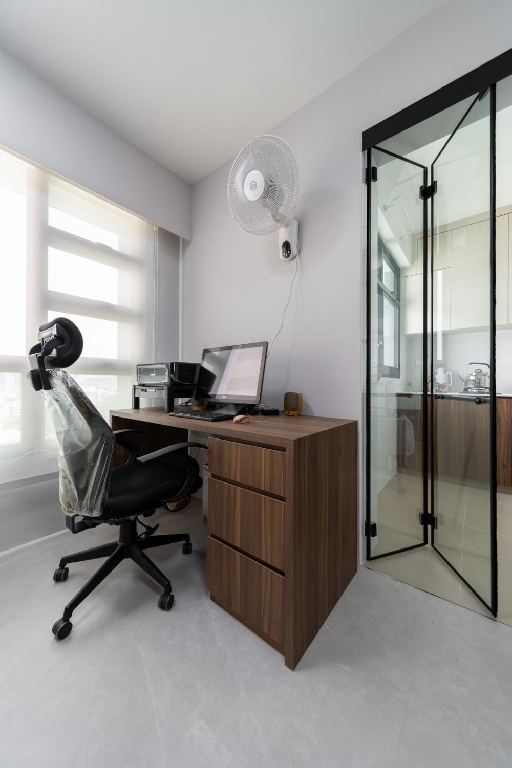 Modern Home Office with Desk and Desk Chairs