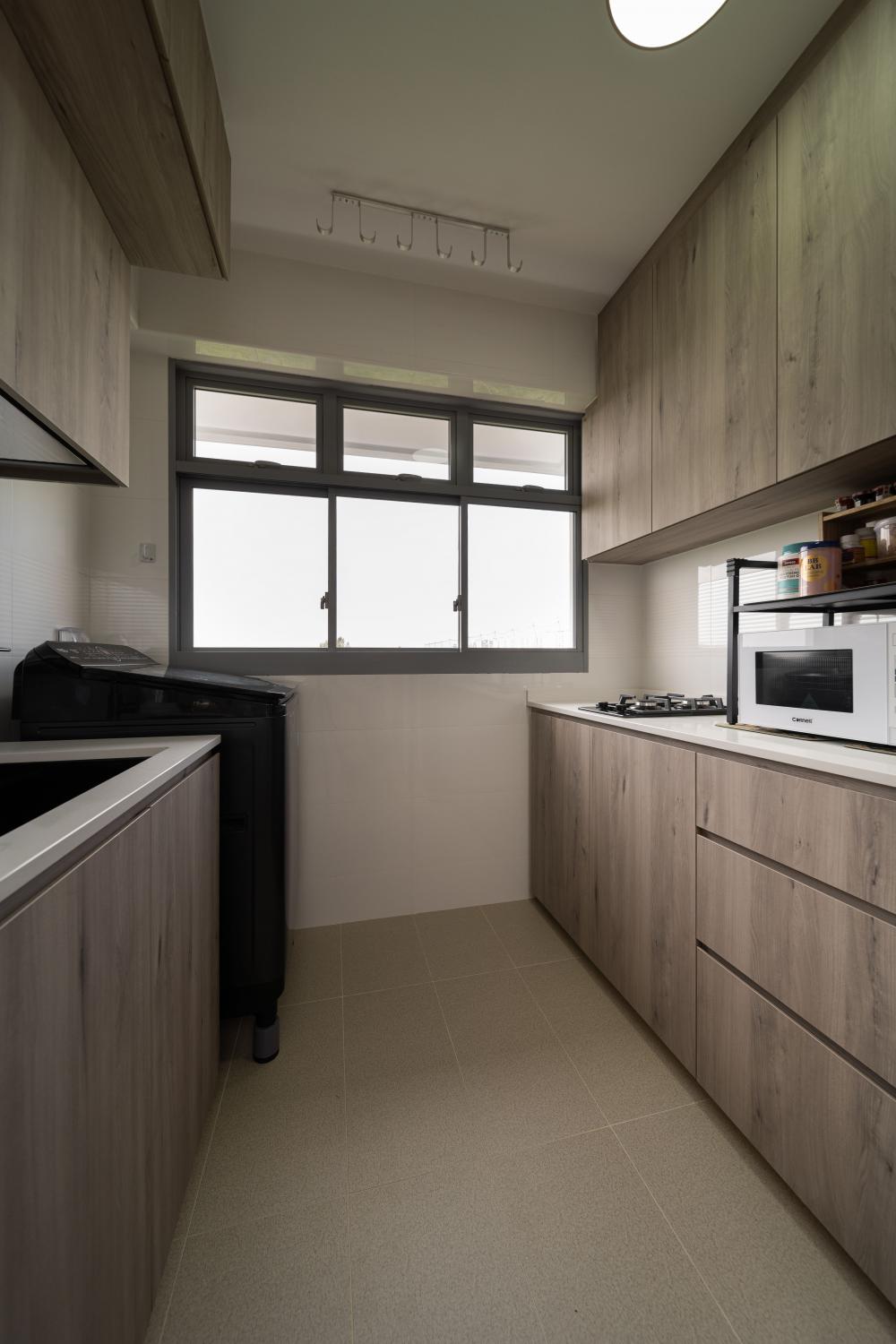 Scandinavian Kitchen with Kitchen Window and Kitchen Island