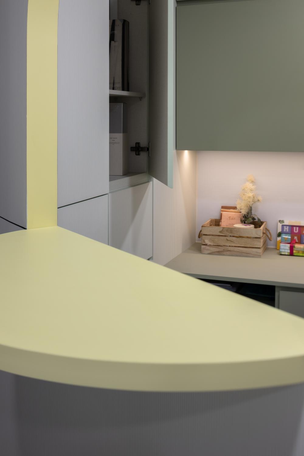 Modern Office with Desk and Storage Cabinets