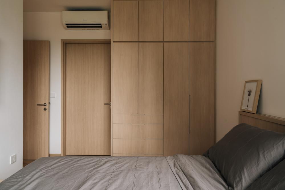 Scandinavian Bedroom with Wardrobe and Closet