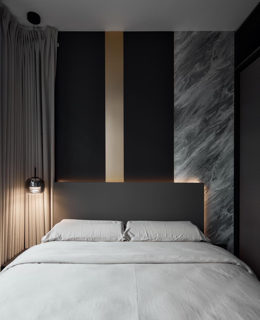 Modern Bedroom with Queen Bed and Bed