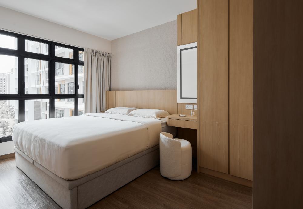 Scandinavian Bedroom with Wardrobe and Closet