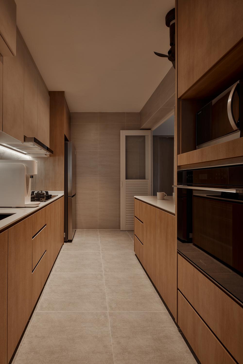 Scandinavian Kitchen with Breakfast Counter and Kitchen Accessories
