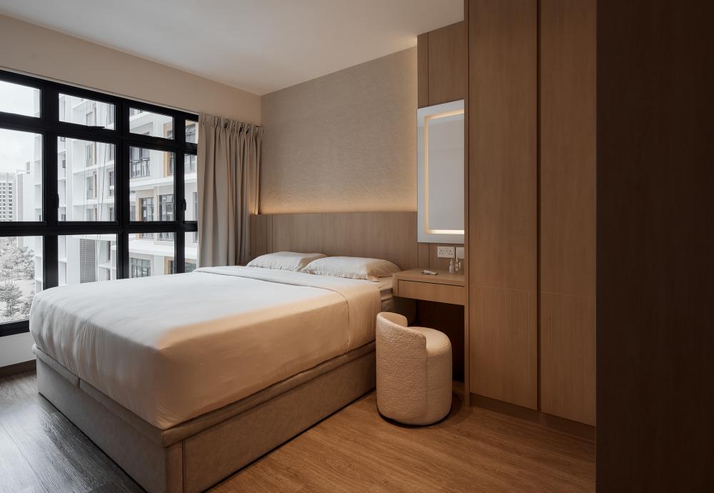 Scandinavian Bedroom with Wardrobe and Closet