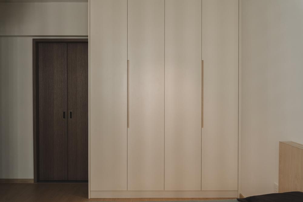 Scandinavian Bedroom with Wardrobe and Closet