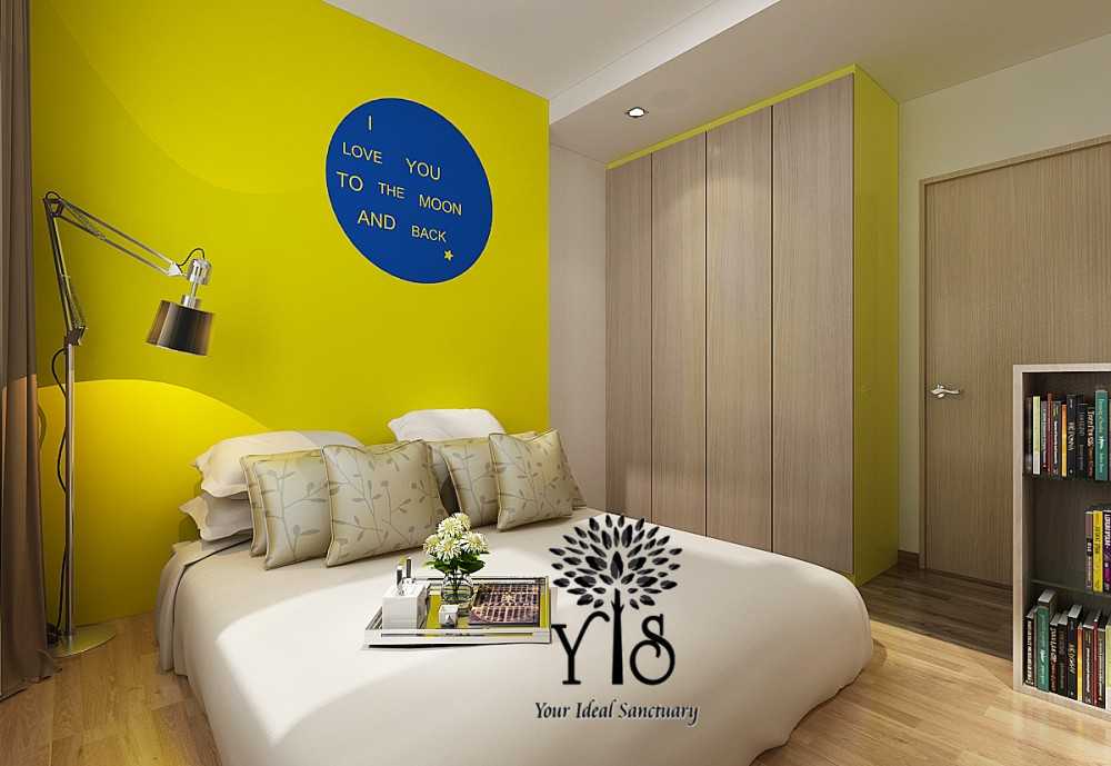 Modern Bedroom with Bookshelf and Platform Bed