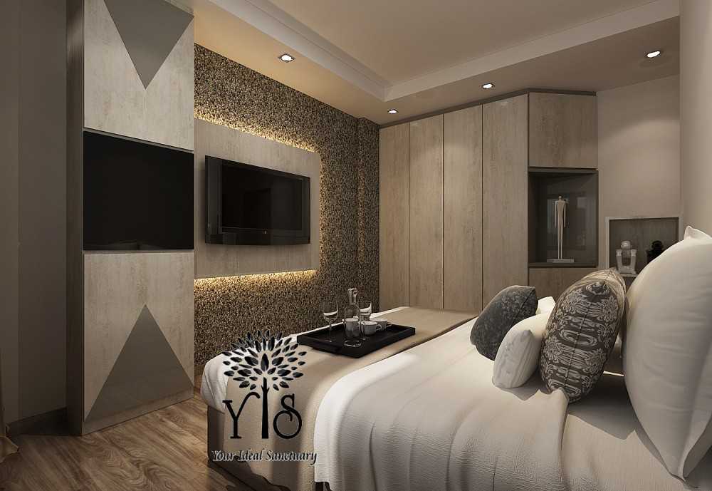 Modern Bedroom with Vinyl Flooring and TV Console