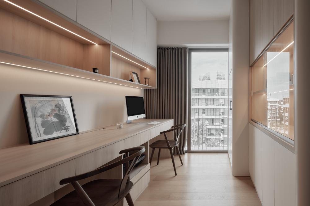 Modern Study with Desk and Desk Chairs