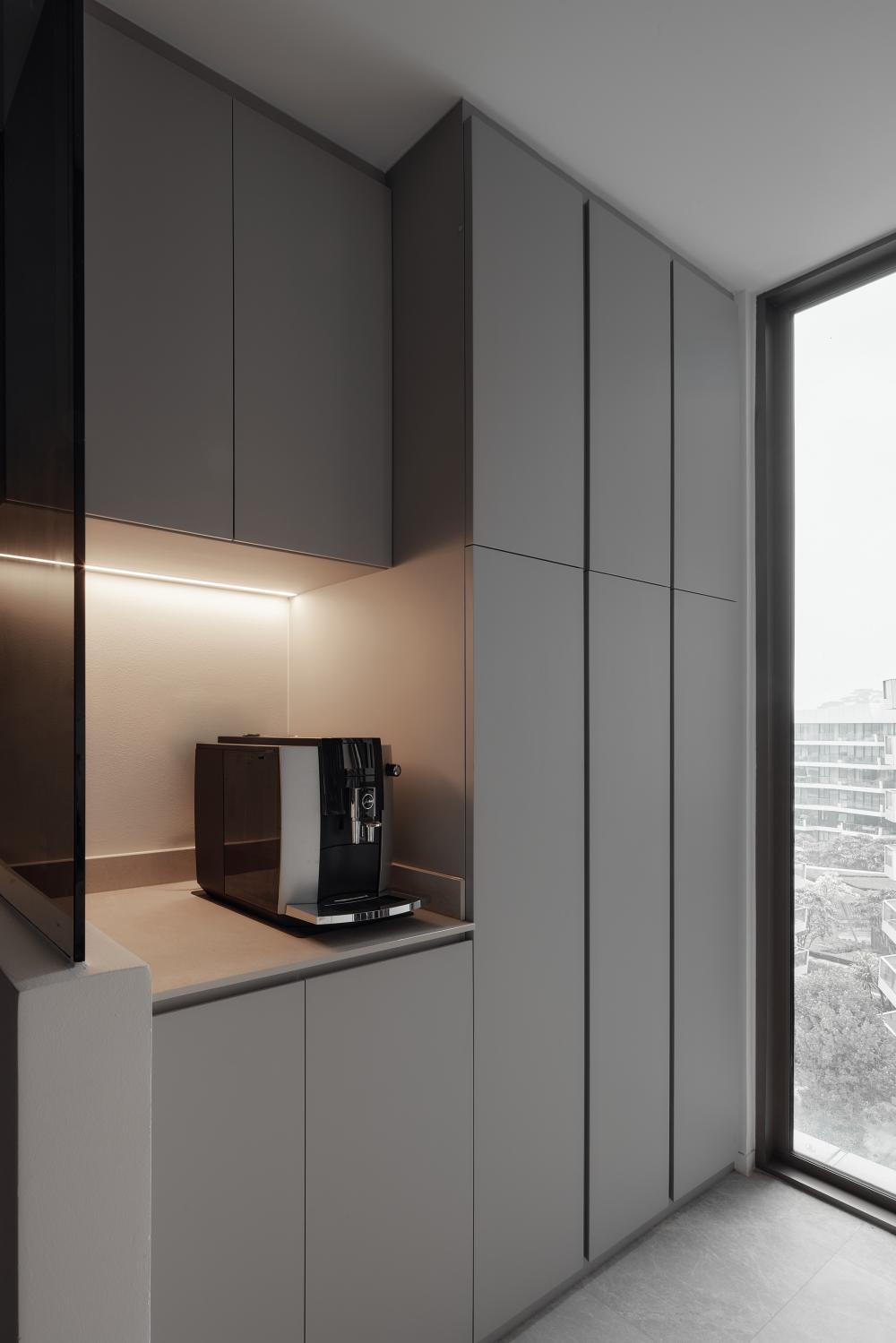 Modern Pantry with Console Table and Tableware