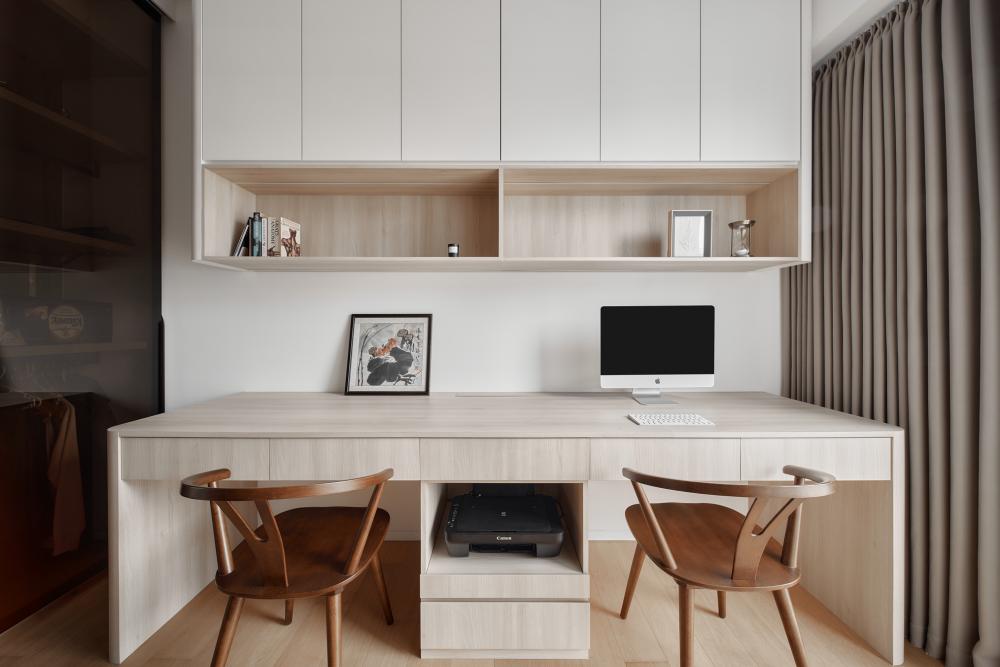 Modern Study with Storage Cabinets and Computer