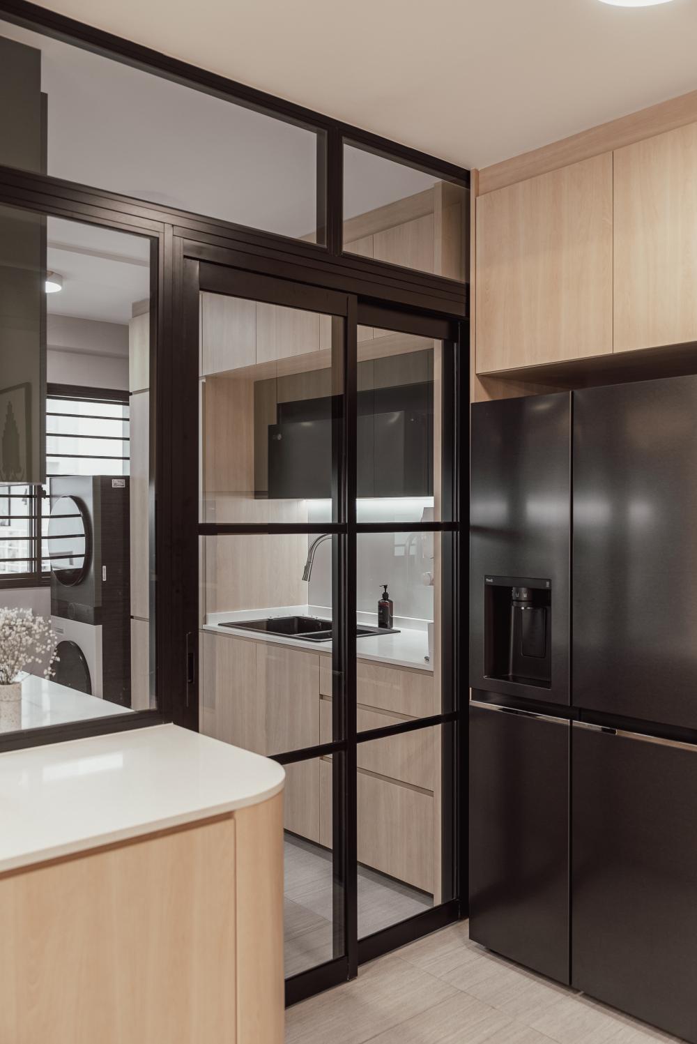 Scandinavian Kitchen with Breakfast Counter and Kitchen Tap