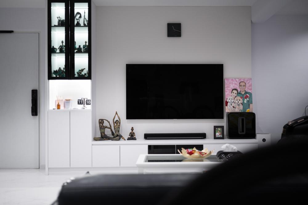 Modern Living Room with TV Console and Feature Wall