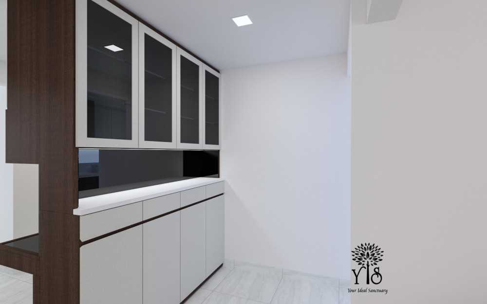 Modern Study with Countertop and Storage Cabinets