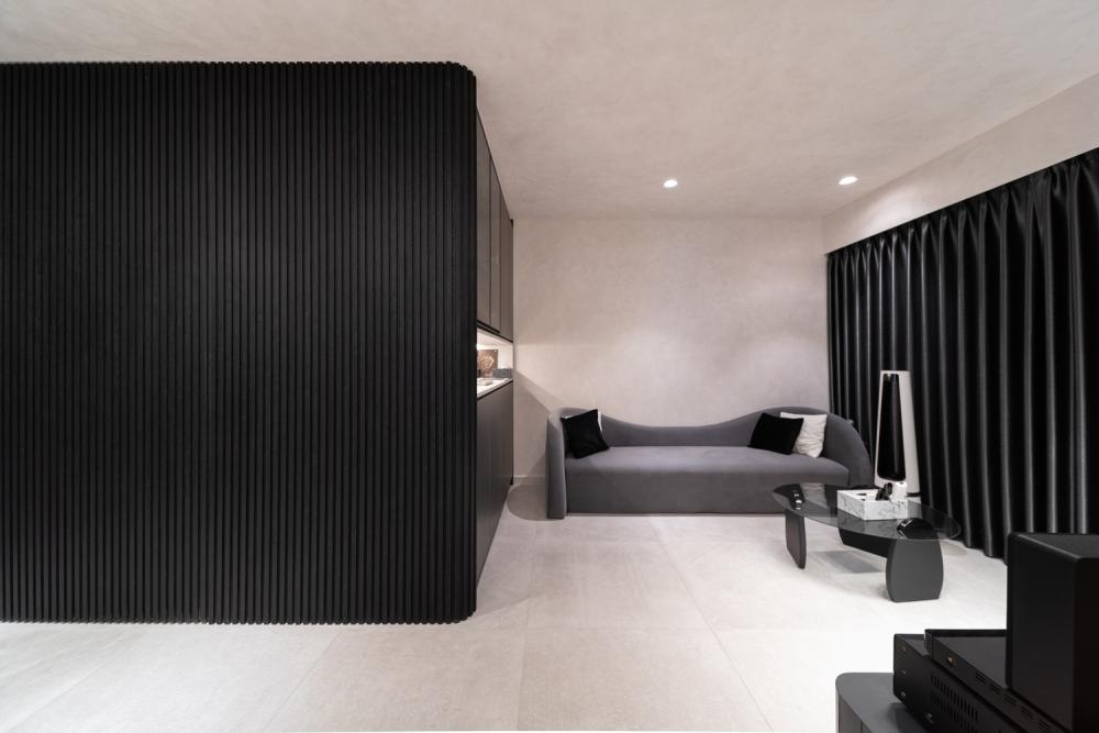 Modern Living Room with TV Console and Feature Wall