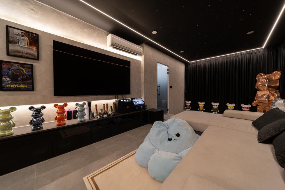 Modern Living Room with TV Console and Feature Wall