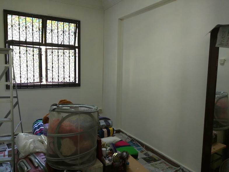 Asian Bedroom with Vinyl Flooring and Herringbone Tiling