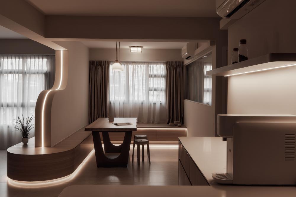 Modern Living Room with TV Console and Feature Wall