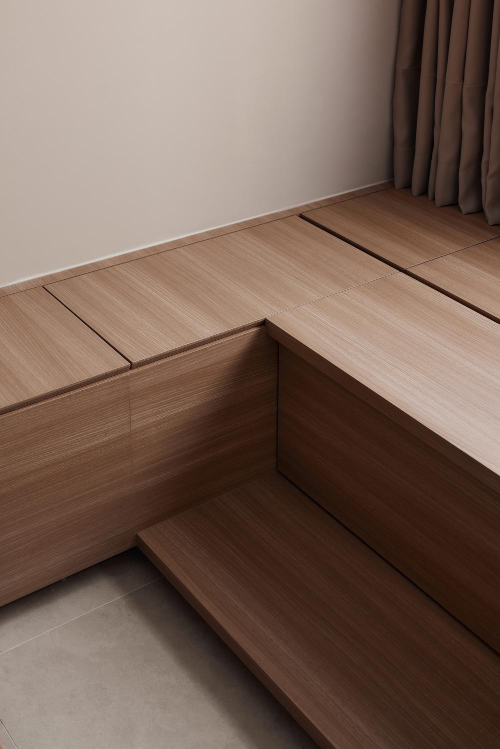 Modern Dining Room with Seating Bench and Storage Cabinets