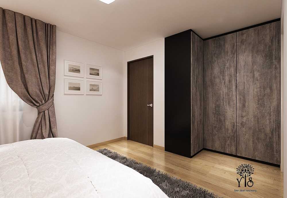 Industrial Bedroom with Vinyl Flooring and Wood Flooring