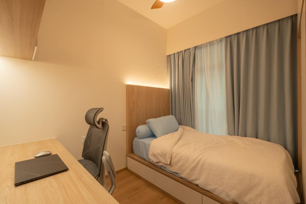 Contemporary Bedroom with Ceiling Light and Wardrobe