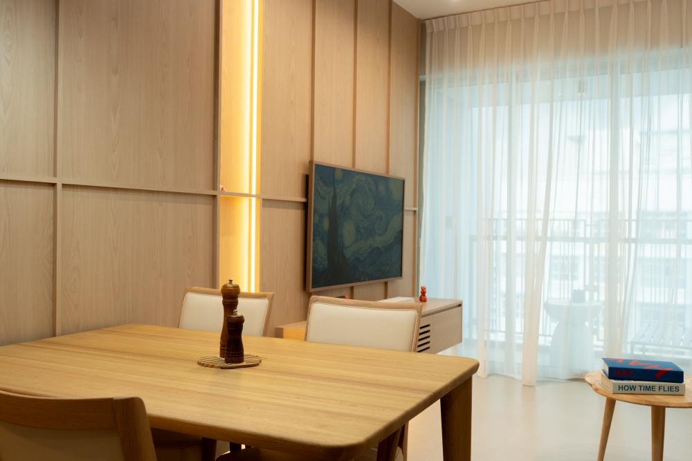 Modern Living Room with TV Console and Feature Wall