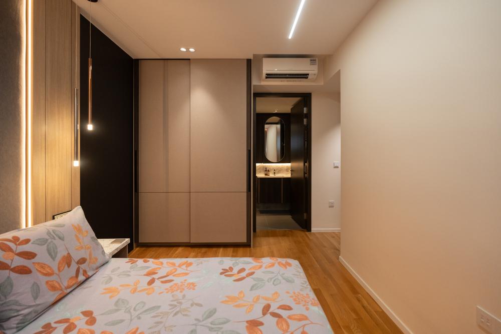Contemporary Bedroom with Wardrobe and Bedside Table