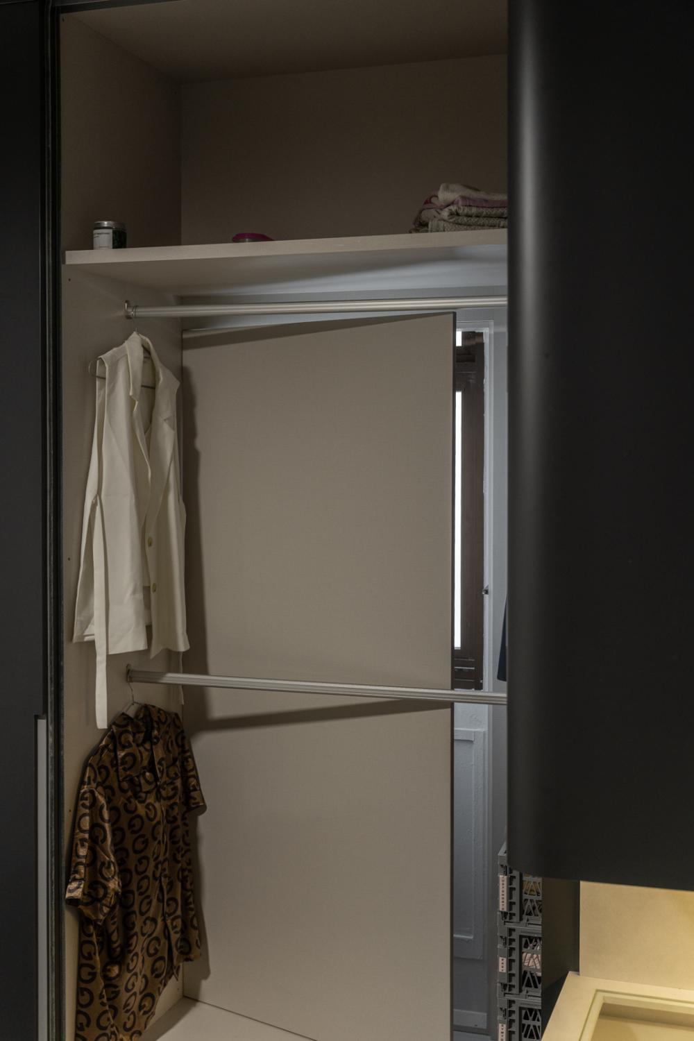 Contemporary Bedroom with Vinyl Flooring and Wardrobe