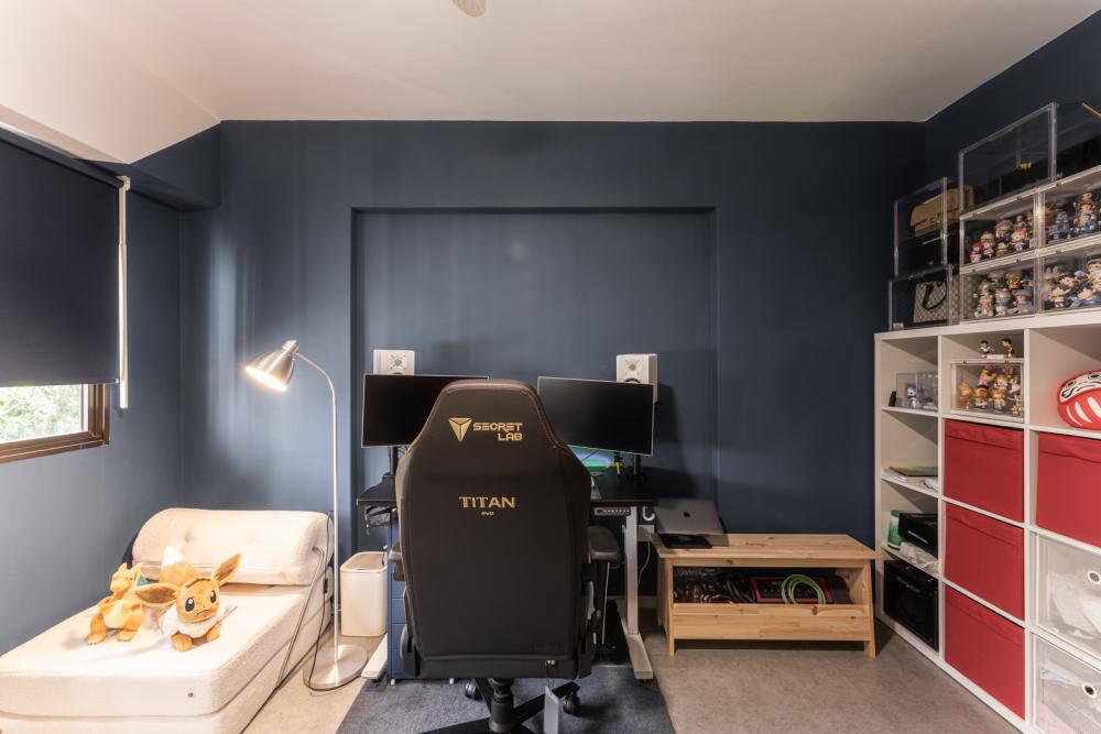 Contemporary Home Office with Desk and Desk Chairs