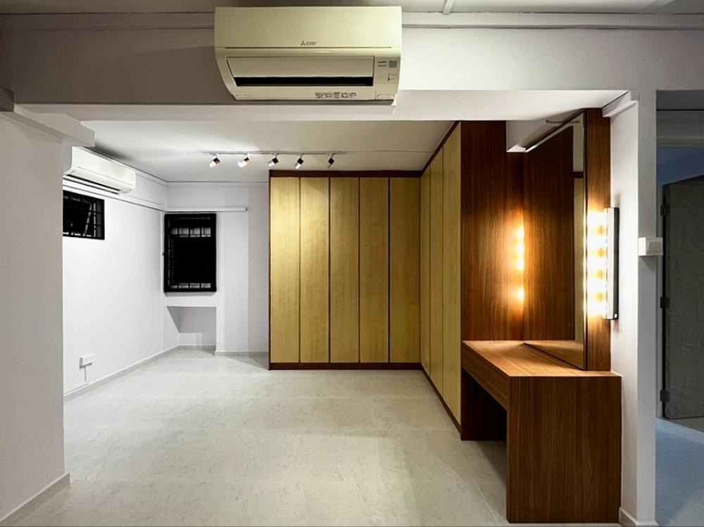 Modern Bedroom with Wardrobe and Lighting
