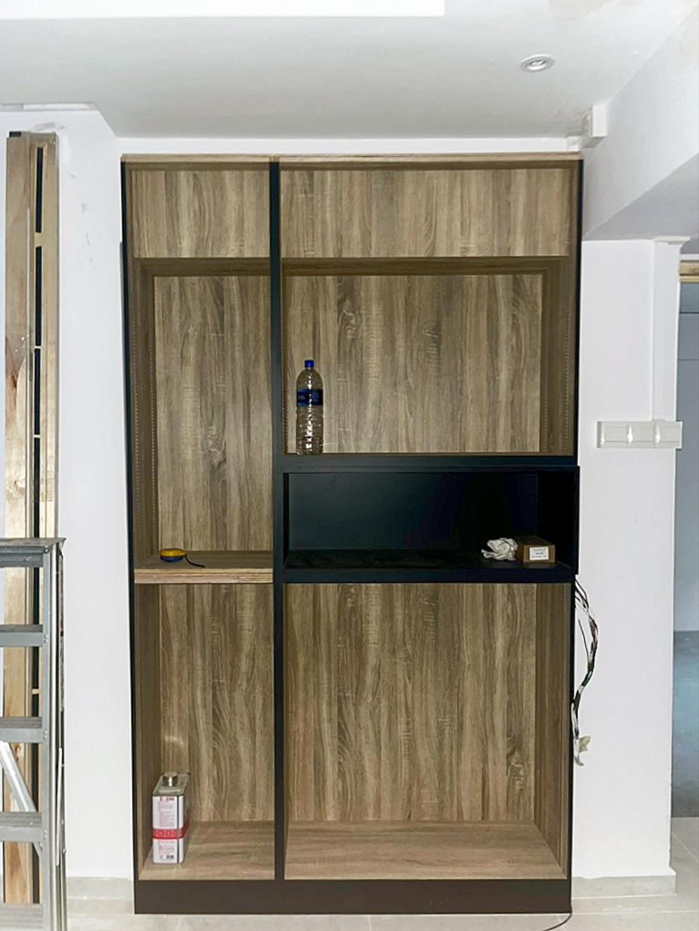 Modern Entryway with Shoe Rack and Storage Cabinets