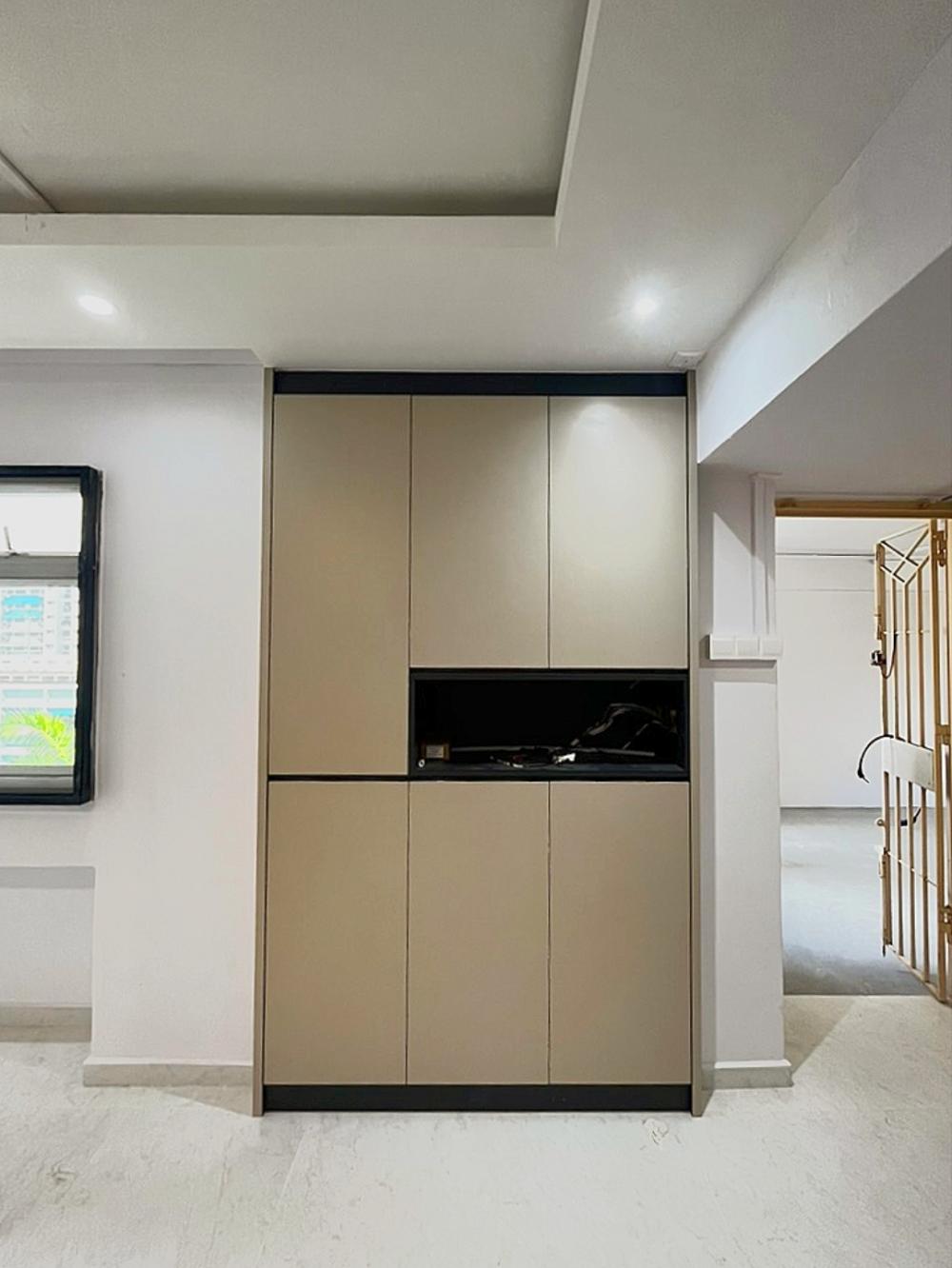Modern Living Room with Feature Wall and Downlights