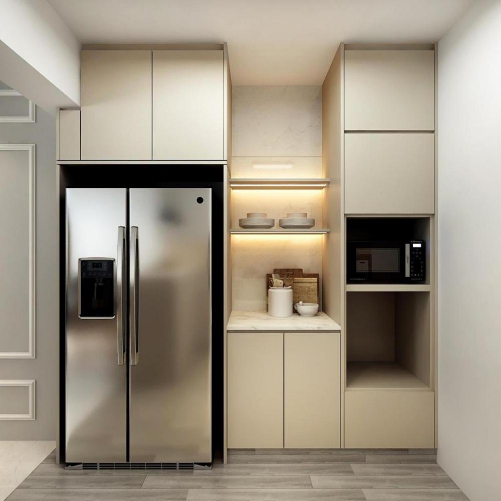 Modern Kitchen with Countertop and Open Kitchen
