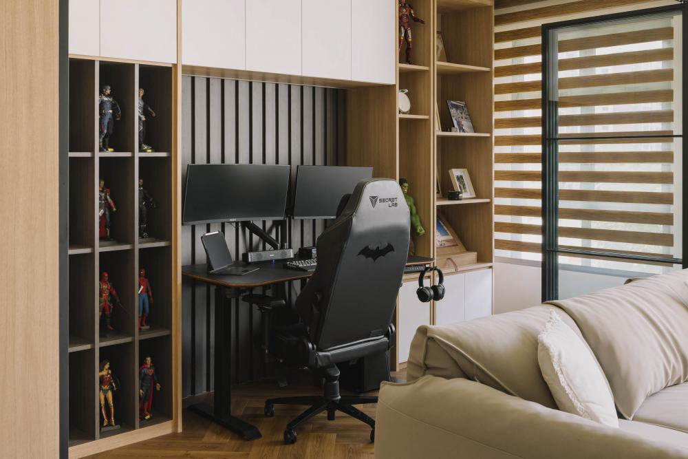 Contemporary Study with Bookshelf and Desk