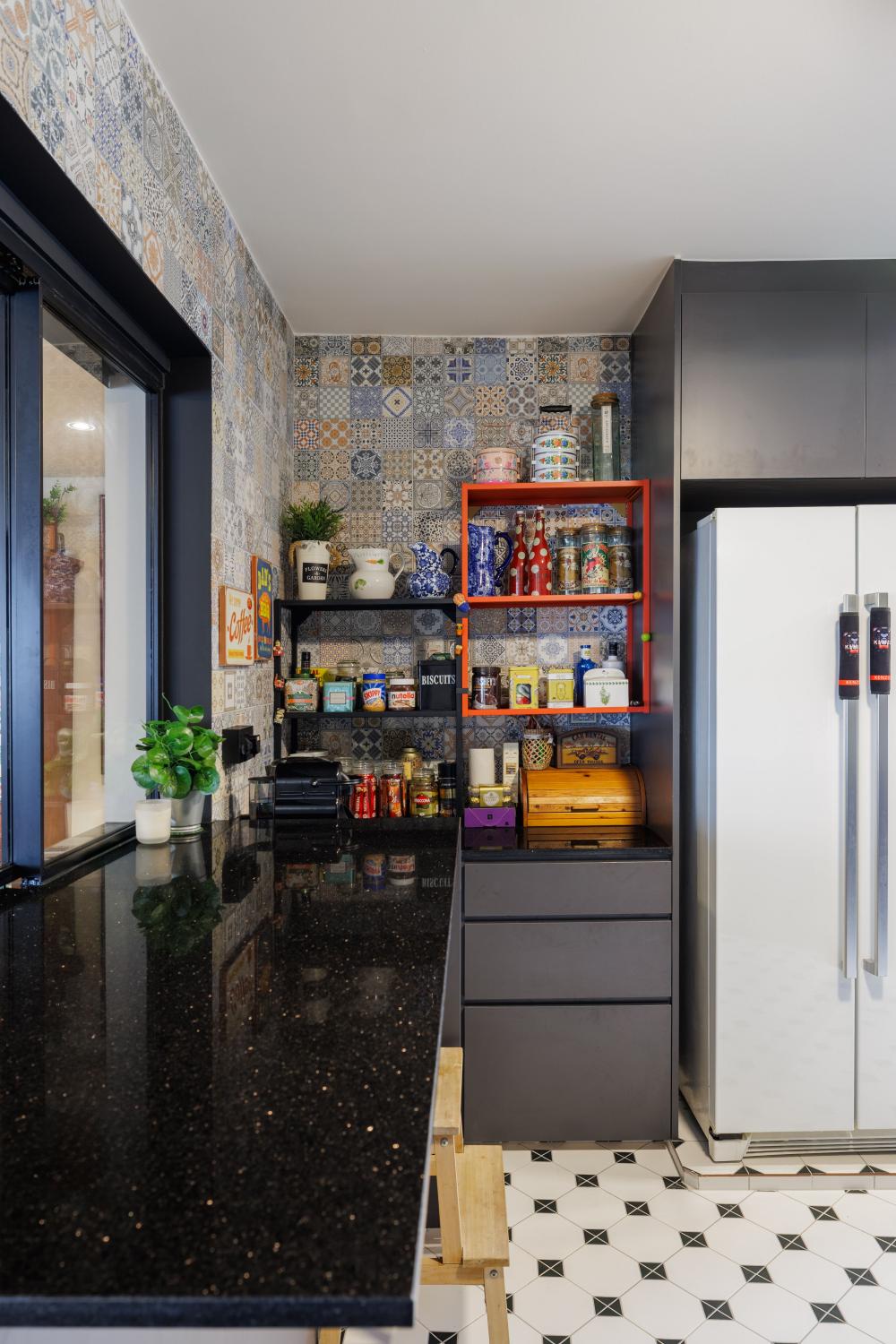 Asian Kitchen with Countertop and Kitchen Window