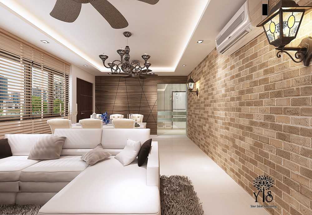 Modern Living Room with Feature Wall and Cove Lighting