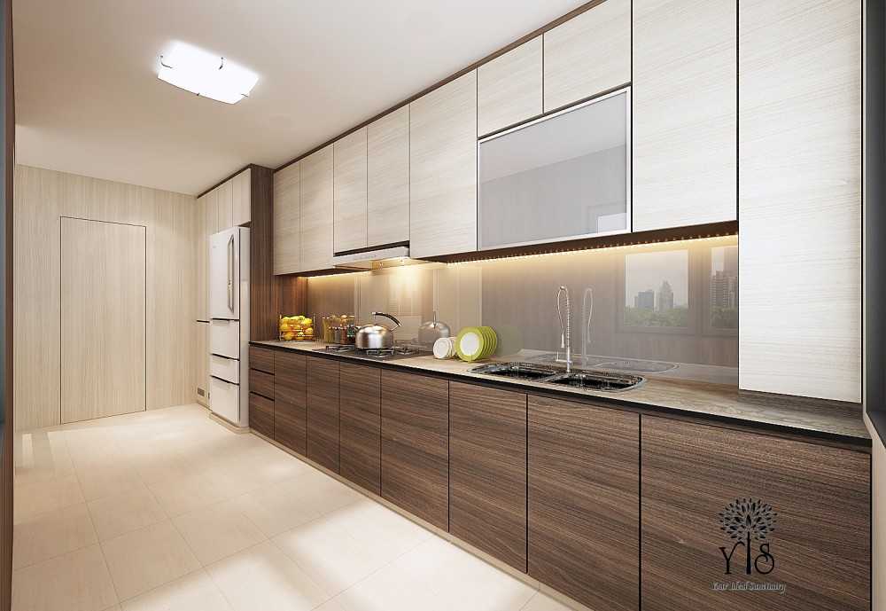 Modern Kitchen with Countertop and Kitchen Cabinets